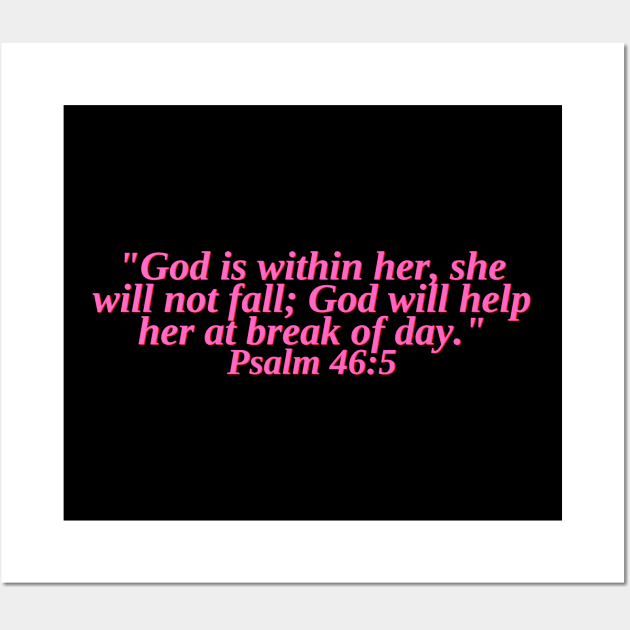 Bible Verse Psalm 46:5 Wall Art by Prayingwarrior